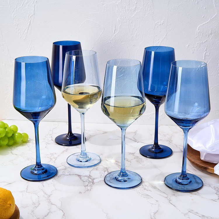 Blue Colored Wine Glass